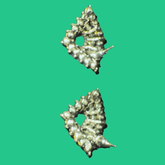 Hematite 3-Dimensional Square Earrings Vintage Silver settings EUC - Picture 8 of 9